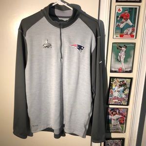 New England Patriots NFL Super Bowl XLIX 1/4 zip Top Sweatshirt Gray Men’s M